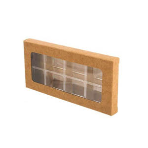 Boîte d'emballage personnalisée en papier kraft recyclable pour cire fondue, 6/8/12 cavités, ensembles de boîtes cadeaux pour bonbons et aliments avec fenêtre transparente en PVC - Product Image 1