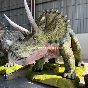 Triceratops animatronique en métal réaliste - Tête mobile, son de rugissement, queue oscillante |   Utilisation en intérieur de qualité commerciale pour centre commercial - Product Image 3