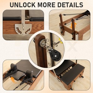 Machine <span class=keywords><strong>de</strong></span> Pilates Reformer Cadillac professionnelle en bois d'érable, réglable et durable, pour studio <span class=keywords><strong>de</strong></span> <span class=keywords><strong>yoga</strong></span>, garantie 5 ans - Product Image 5