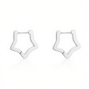 Pendientes de aro Amy Amy Star de acero inoxidable, joyería de moda para mujer, regalo de moda PE2810 - Product Image 1