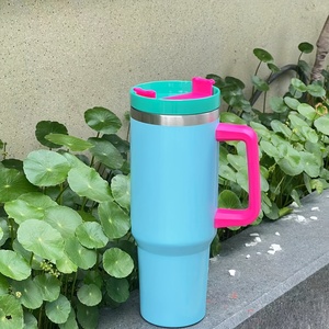 Đầy Màu sắc 40oz thép không gỉ rơm Tumbler cách điện đôi-tường chân không <span class=keywords><strong>Flask</strong></span> với xử lý cho đồ uống nóng hiệu suất nhiệt - Product Image 5