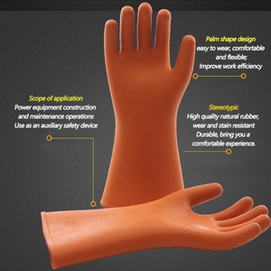 Guantes Aislantes de Alto Voltaje AmpsafeX 25KV Clase 2, de Goma Antiestática, Impermeables y Resistentes a Desgarros, para Protección de Manos de Linieros - Product Image 2