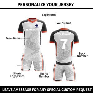 ชุดฟุตบอลผู้ชายแบบมีโลโก้สั่งทำ เสื้อฟุตบอลโพลีเอสเตอร์พร้อมปักชื่อทีม ชุดฟุตบอลเด็กผู้ชาย - Product Image 3