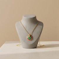Parure Collier et Boucles d'Oreilles en Acier Inoxydable Doré, Émail Cloisonné, Motif Floral Lotus, Chaîne Huggie, Bijoux pour Femme, Vente en Gros, Personnalisation OEM