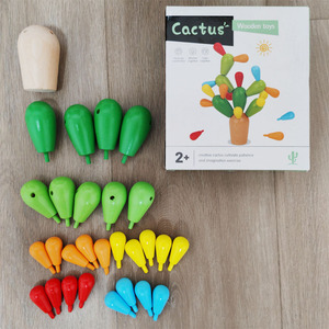 Premium Wooden Cactus Disassembly Building Blocks Customizable Design OEM/ODM Compatible Creative Educational <b>Toy</b> for Kids - Product Image 3