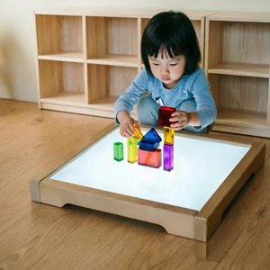 Montessori Kindergarten Table Playing Table Wooden LED <strong>Toys</strong> for Preschool Montessori Light Table for Kids Furniture - Product Image 4