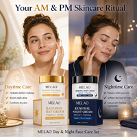 Ensemble crème de jour éclaircissante à la vitamine C avec logo personnalisé, crème de nuit au rétinol, kit anti-âge 2 en 1, crème de nuit éclaircissante pour la peau coréenne