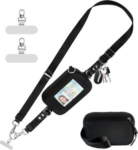 Cinturino Clip and Go per Telefono con <span class=keywords><strong>Portafoglio</strong></span>, Cordino per Telefono a Tracolla Regolabile e Staccabile, <span class=keywords><strong>Portafoglio</strong></span> RFID da Polso - Product Image 1