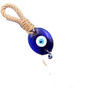 Pendentif en corde de chanvre fait à la main avec un œil maléfique, charme bleu porte-bonheur turc pour la décoration de la maison, de la chambre à coucher, du salon, cadeau mural G2AB