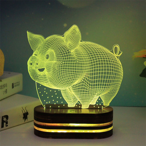สัมผัสการควบคุม <span class=keywords><strong>Habby</strong></span> วันเกิดของขวัญ3D แสงภาพหลอดไฟ LED 7สีไฟกลางคืน - Product Image 4