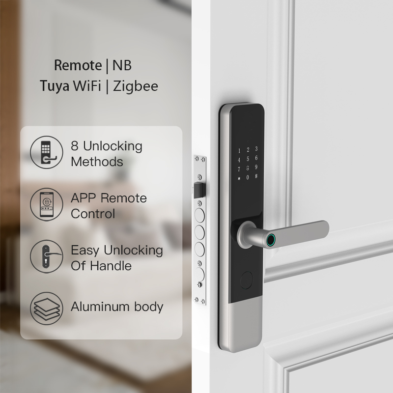 Tuya Smart Locks Fingerprint Password Mechanical Digital Push Button Door Lock for Wood Aluminum Memory Card WiFi Network · image 6