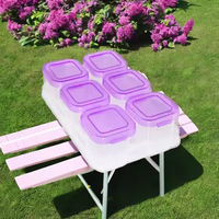 Boîte de rangement en plastique PP à injection, design classique, écologique, qualité alimentaire, lot de 6 pièces, pour la maison, le bureau, les pique-niques, fournisseur professionnel