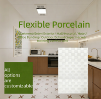 Papier peint auto-adhésif en porcelaine souple à motif de surface de litchi, carrelage mural flexible pour la décoration intérieure du salon