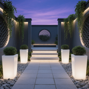 Macetas de Flores LED Iluminadas, Macetas de Plástico Decorativas Grandes y Altas para Jardín <span class=keywords><strong>con</strong></span> <span class=keywords><strong>Luz</strong></span> LED - Product Image 3