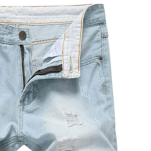 Servicio OEM, Pantalones Cortos de Mezclilla Casuales para Hombre, Mezcla de Algodón, Corte Recto, Pantalones Cortos de Verano para Hombre, Pantalones Cortos de Mezclilla de Color Sólido - Product Image 4