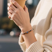 Pulsera de Cuentas Apilable con Amuleto Nazar Boncuk de Protección Contra el Mal de Ojo, Ajustable, Accesorio de Amistad