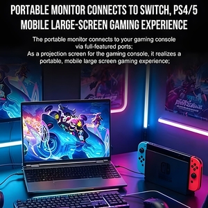 Monitor Portátil OEM Personalizado de 14 Pulgadas, Estilo <span class=keywords><strong>Laptop</strong></span>, con Batería de 5000mAh, Teclado, Touchpad y Hub para Smartphone y PC - Product Image 6