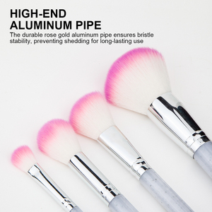 Boîte cadeau personnalisée ensemble de pinceaux de maquillage cheveux synthétiques doux poignée de paillettes liquides naturels outils cosmétiques pour le visage pinceaux de fond de teint - Product Image 4