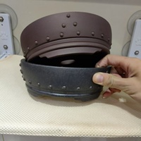 Pot à bonsaï Yixing rond non verni avec clou de fixation