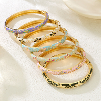 Gelang Rantai Lapis Emas Paduan Logam Tetesan Minyak Warna-warni Segar dan Manis untuk Wanita Gaya Istana Retro