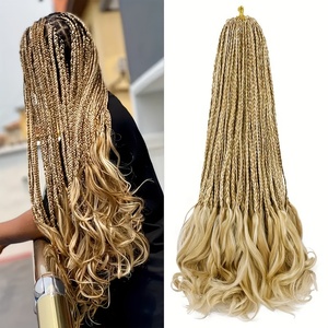 Perruque en fibre chimique à double trame, fabriquée à la machine, <span class=keywords><strong>avec</strong></span> dreadlocks noires pour femmes, boucles françaises à trois brins en soie, pour le commerce extérieur et la consommation nationale - Product Image 1