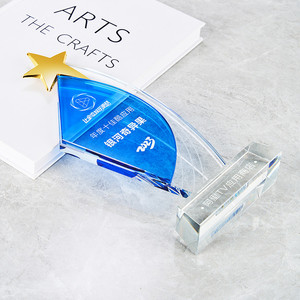 कस्टम डिजाइन नक्काशी की गई कंपनी प्रतियोगिता क्रिस्टल पुरस्कार ट्रॉफी - Product Image 5