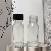 Botol kaca Boston bening 15ml 0.5oz dengan tutup sekrup layar wadah Makeup kosmetik cetak