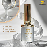 Vernis Gel Magnétique Œil de Chat Personnalisé avec Logo, Gellac Étoilé OEM ODM 15ml, Gel UV Longue Durée pour Manucure Professionnelle