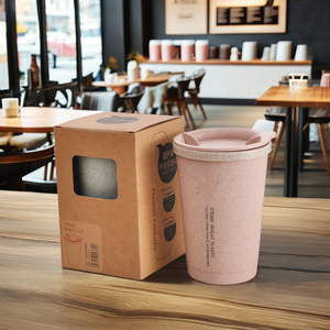 Offre Spéciale gobelet réutilisable écologique Portable tasse de voyage minimaliste personnalisée pour café retour école paille de blé tasse puissante - Product Image 1