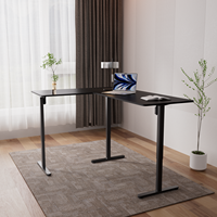 Bureau de direction moderne de haute qualité, en forme de L, électrique, réglable en hauteur, à double moteur, pour position assise ou debout