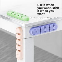 Organizador de Cables de Silicona para Escritorio, Montaje en Pared, Autoadhesivo, Sin Clavos, Protector de Cables de Carga, Gestión y Almacenamiento