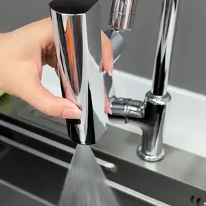 Robinet de cuisine universel anti-éclaboussures avec bec cascade rotatif à 360°, 3 modes, multifonctionnel, vente en gros - Product Image 4