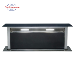 Campana de cocina retráctil de vidrio templado con control táctil digital de 90cm, campana extractora con ventilación para uso doméstico - Product Image 1