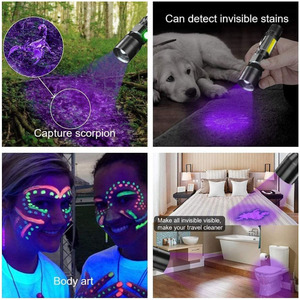Senter <span class=keywords><strong>UV</strong></span> 3 in 1 395nm Cahaya Hitam 7 Mode Zoom Magnetik LED Senter USB Isi Ulang dengan Klip - Product Image 6