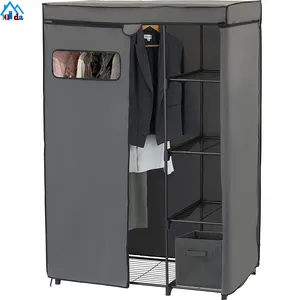 ()Hot sale more color folding canvas wardrobe for bedroom