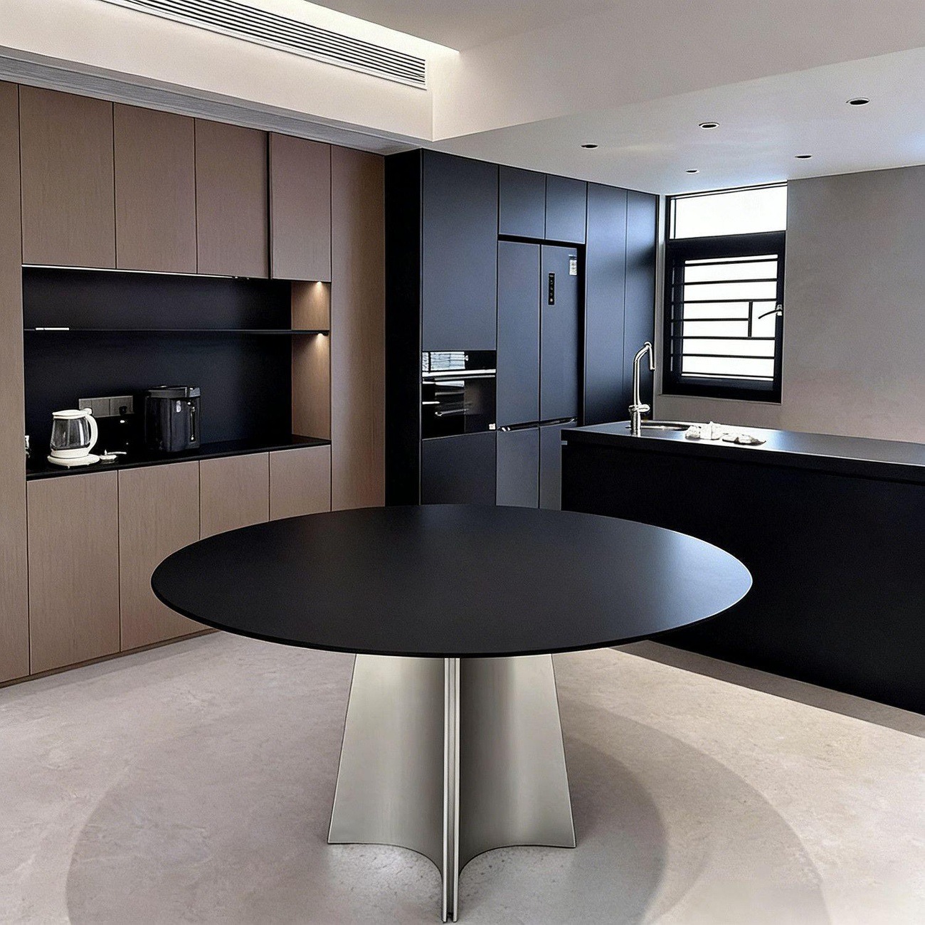 El valor predeterminado es una encimera negra lisa.