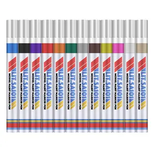 soododo White Paint Pen Low Scent Marker Repaint Pen Furniture Tile oil Marker 12-color set