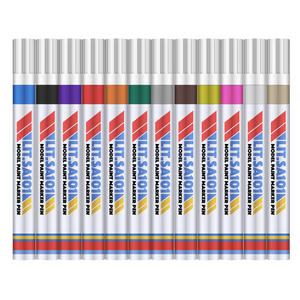 Juego de 12 Colores Soododo, rotuladores permanentes de bajo olor, pintura blanca, pintura para muebles, azulejos, aceite, marcadores de <span class=keywords><strong>tiza</strong></span>, cepillo plano para papel - Product Image 1