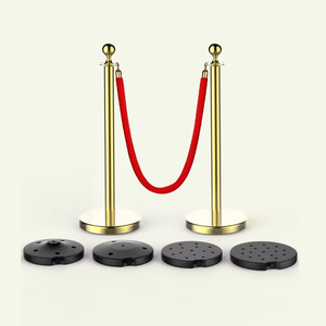 Poteau de <span class=keywords><strong>d</strong></span>élimitation en titane doré à tête sphérique, base creuse, remplissable de sable, 6,9 kg, avec corde torsadée, pour entrée de discothèque et bar - Product Image 6