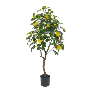 工厂批发多尺寸人造柠檬树人造植物绿色柠檬树用于家庭花园酒店装饰