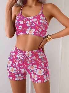 2025 Hete dames bloemenprint 2-delige plus <span class=keywords><strong>size</strong></span> bikini's met ronde halslijn, maten <span class=keywords><strong>XL</strong></span>/<span class=keywords><strong>XXL</strong></span>, sexy design - Product Image 3