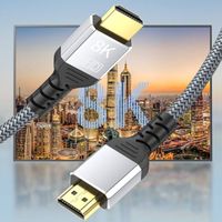 Kabel HDTV 2.1 Versi 8K 60Hz Male-Male Berlapis Emas dari Paduan Aluminium dengan Jalinan Nilon untuk Laptop PC TV Monitor Proyektor (Hotsale)