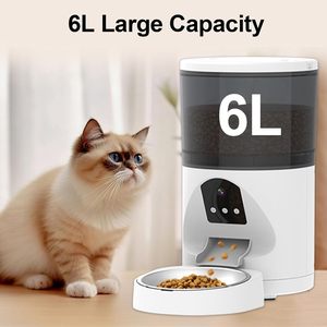 Distributore Automatico di Cibo per Animali Antela 6L in Plastica Solida con Telecamera, Controllo WiFi tramite App per Gatti e Cani, Bianco - Product Image 5