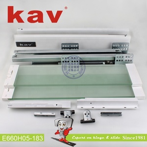 Hiện đại im lặng đôi tường bếp hệ thống ngăn kéo với kính mờ trượt đường ray cho hội thảo - Product Image 5