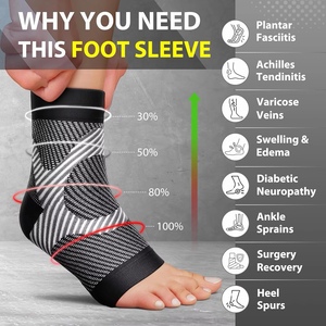 Calzini compressivi cavigliera per fascite plantare tendinite di Achille artrite sollievo L-XL nera mirante al gonfiore del dolore al tallone - Product Image 2