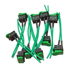 Interruptor de botón con cableado para modificación de motocicletas, indicador de luz verde, material plástico - Product Image 4