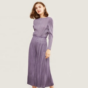 <span class=keywords><strong>Ropa</strong></span> Mujer 2020 Nuevo traje de pantalón de pierna ancha púrpura para otoño Conjunto de dos piezas para mujer - Product Image 5