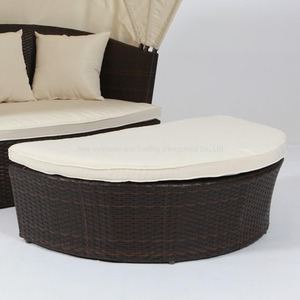Cama Redonda de Ratán Sintético para Exteriores, Moderna y Elegante, con Toldo, para Jardín, Hotel, Balcón, Patio, Muebles de Exterior - Product Image 6