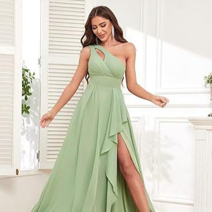 Robes de <span class=keywords><strong>demoiselle</strong></span> <span class=keywords><strong>d</strong></span>'<span class=keywords><strong>honneur</strong></span> élégantes de style estival pour femmes, longueur au sol, à une épaule, nouvelle collection - Product Image 3