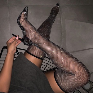 Alto tasso di acquisto sexy PVC strass <span class=keywords><strong>calze</strong></span> a rete <span class=keywords><strong>tacchi</strong></span> a spillo per le signore - Product Image 2